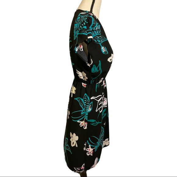 Halogen Dress faux wrap pullover floral elastic waist size XX-Small. Pockets - Picture 10 of 12